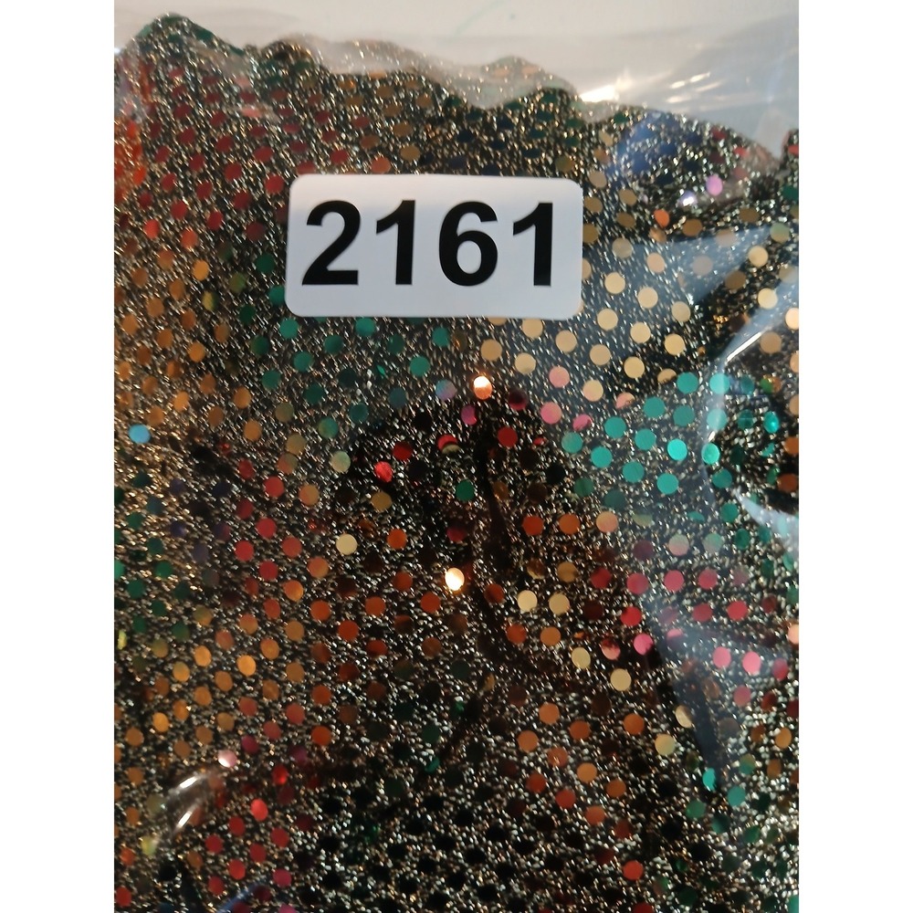Vtg Another Thyme Medium Metallic Sequin Blouse Gold Multicolor Side Tie - READ - Picture 11 of 11